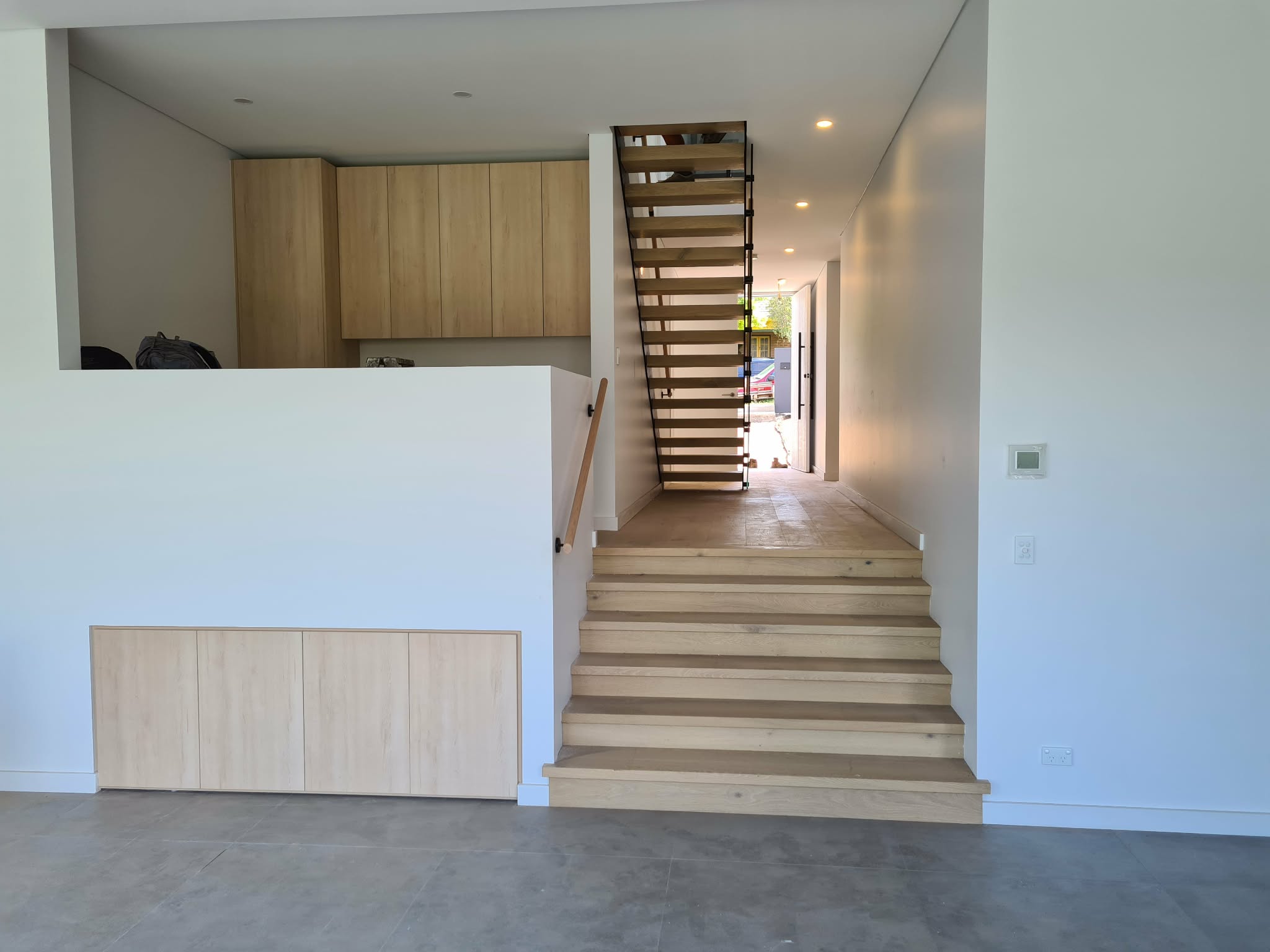 Open stair and custom joinery