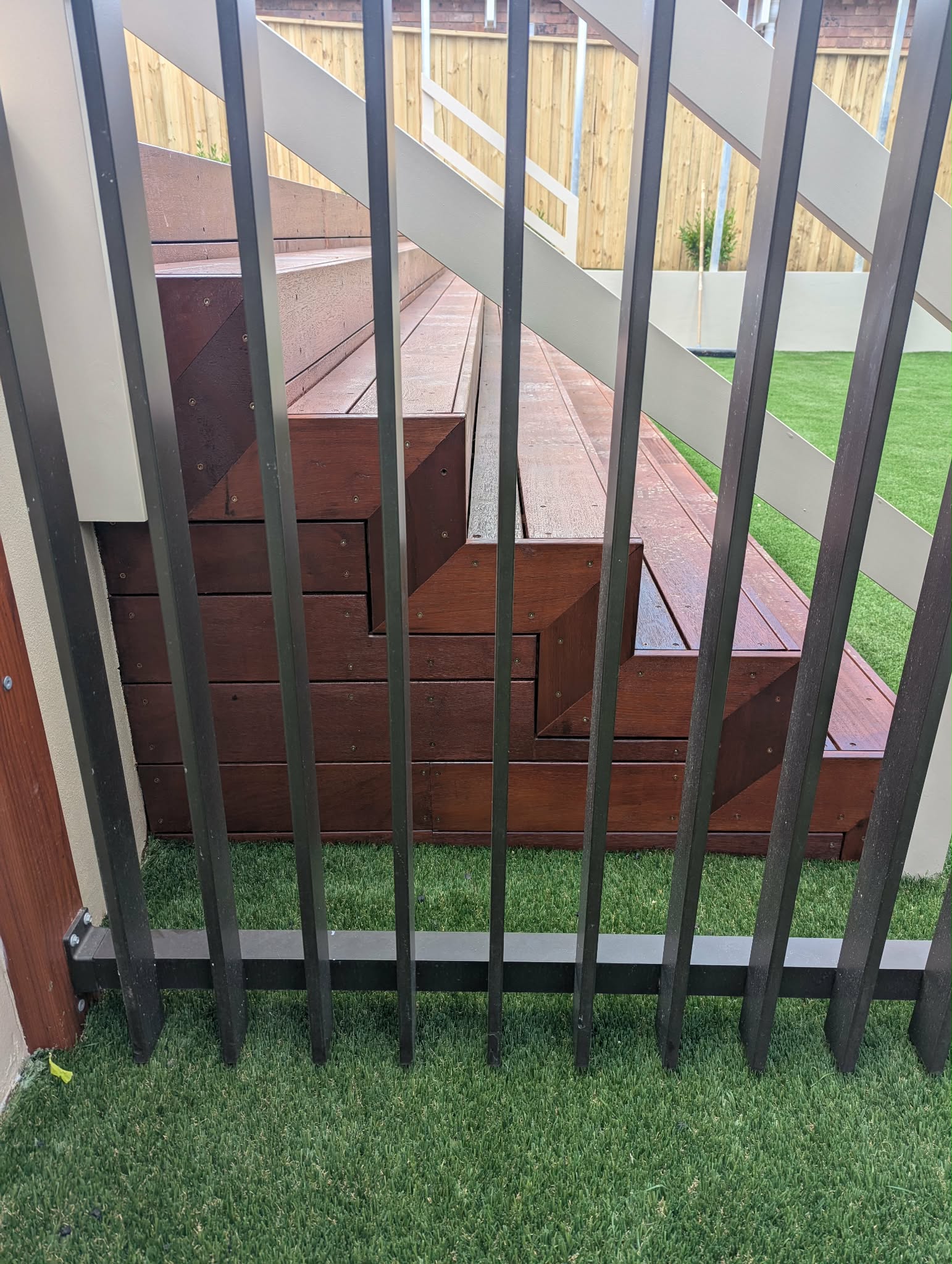 Timber deck steps